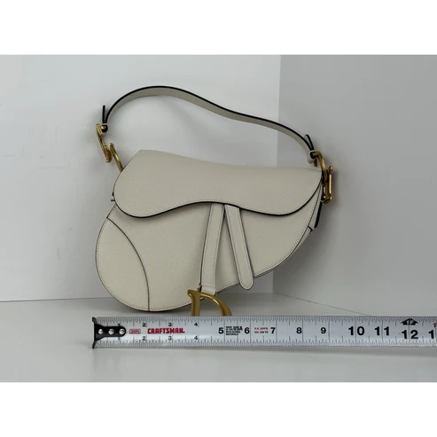 Christian Dior Medium Saddle White Leather Shoulder Bag - Image 12