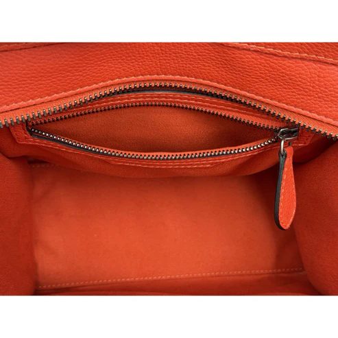Céline Mini Luggage Tote Red-Orange Leather Handbag - Image 4