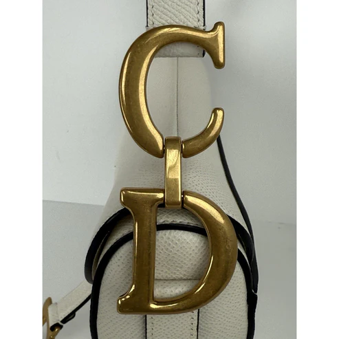 Christian Dior Medium Saddle White Leather Shoulder Bag - Image 10