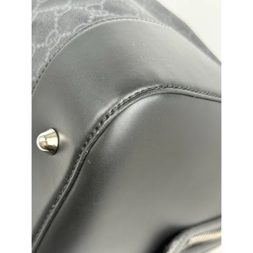 Gucci Large Savoy Duffle Bag GG Supreme Monogram Grey/Black Calfskin Trim - Image 14