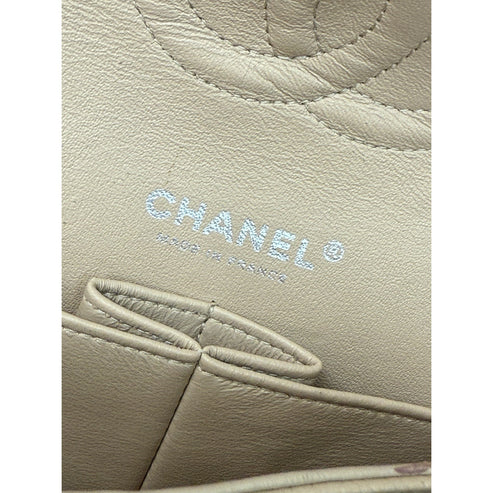 CHANEL Medium Classic Double Flap Beige Caviar Leather Shoulder Bag 2012-2013 - Image 7