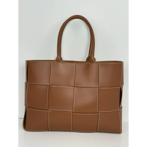 Bottega Veneta Nappa Maxi Intrecciato Men’s Arco Tote in Wood - Image 3