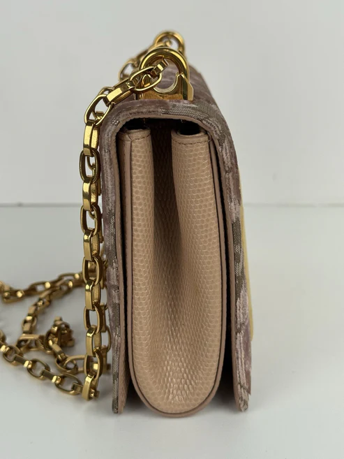 Dolce and Gabbana Pink Corduroy and Leather DG Girls Shoulder Bag - Image 4