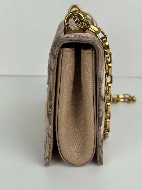 Dolce and Gabbana Pink Corduroy and Leather DG Girls Shoulder Bag - Image 5