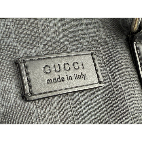 Gucci Large Savoy Duffle Bag GG Supreme Monogram Grey/Black Calfskin Trim - Image 7