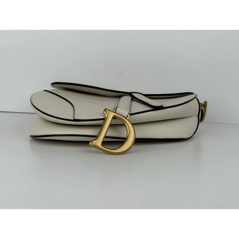 Christian Dior Medium Saddle White Leather Shoulder Bag - Image 14