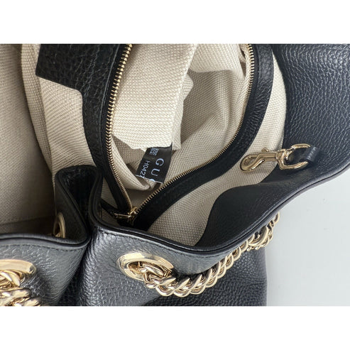 Gucci Soho Chain Strap Women's Shoulder Bag in Black Leather - Image 8