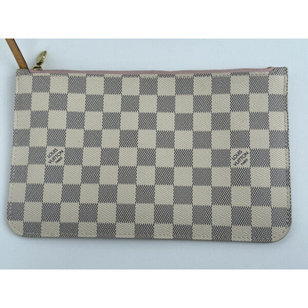 LOUIS VUITTON Neverfull Monogram White Canvas Pink Interior Tote Shoulder Bag - Image 2