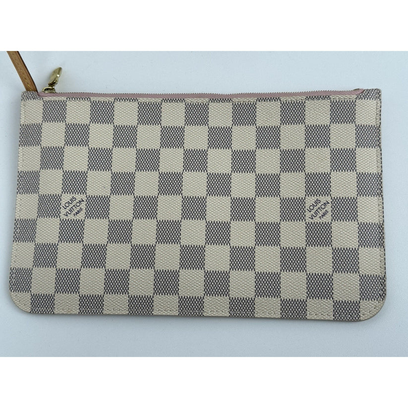 LOUIS VUITTON Neverfull Monogram White Canvas Pink Interior Tote Shoulder Bag - Image 2