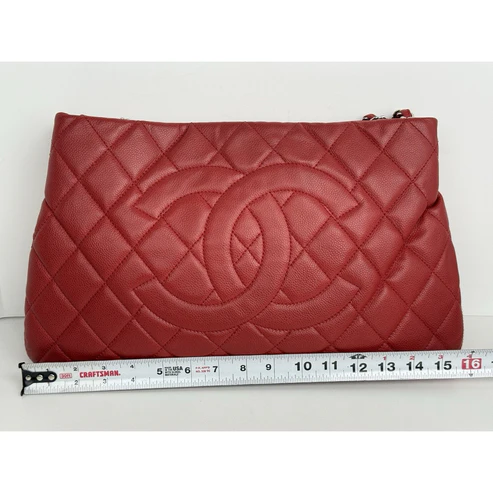 Chanel Timeless Petite Tote in Red Caviar Leather with Gold Hardware - Image 13