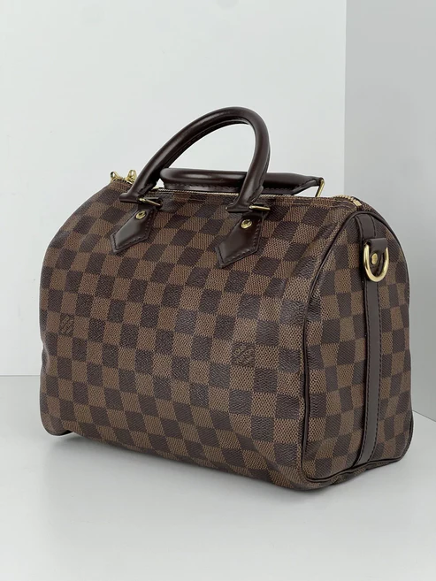 LOUIS VUITTON Speedy Bandouliere 25 Damien Ebene Canvas Shoulder Bag (2017)