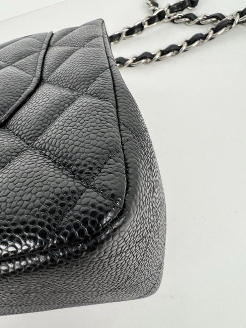 CHANEL Jumbo Classic Double Flap Black Caviar Leather Shoulder Bag 2022 - Image 10