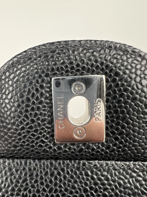 CHANEL Jumbo Classic Double Flap Black Caviar Leather Shoulder Bag 2022 - Image 9